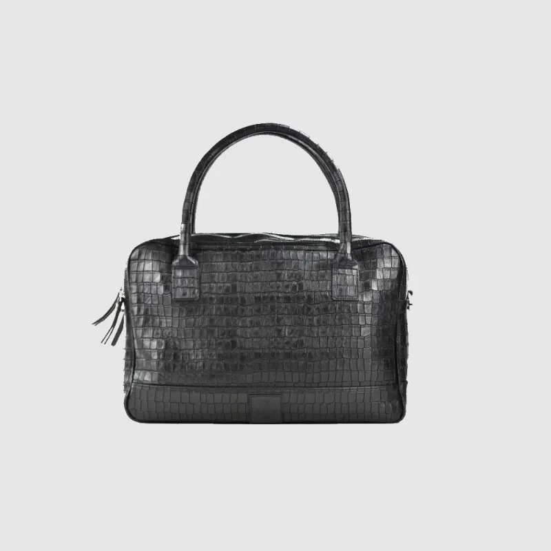 Trippelzippbag LUKA black croco